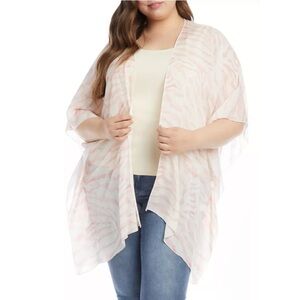 Plus Size Zebra Print Kimono